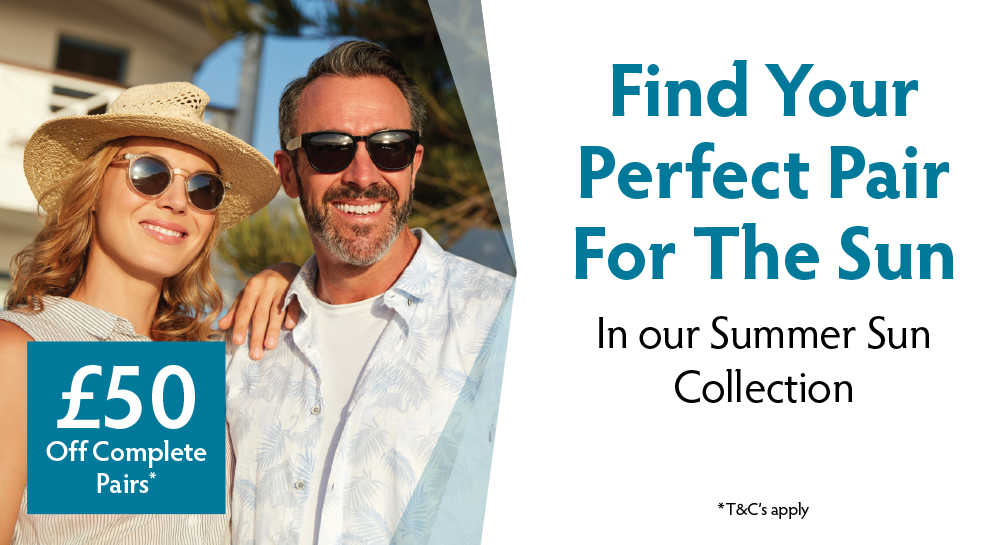Find your perfect pair of sunglasses in our summer sunspecs offer